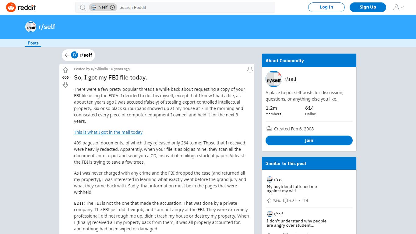 So, I got my FBI file today. : self - reddit